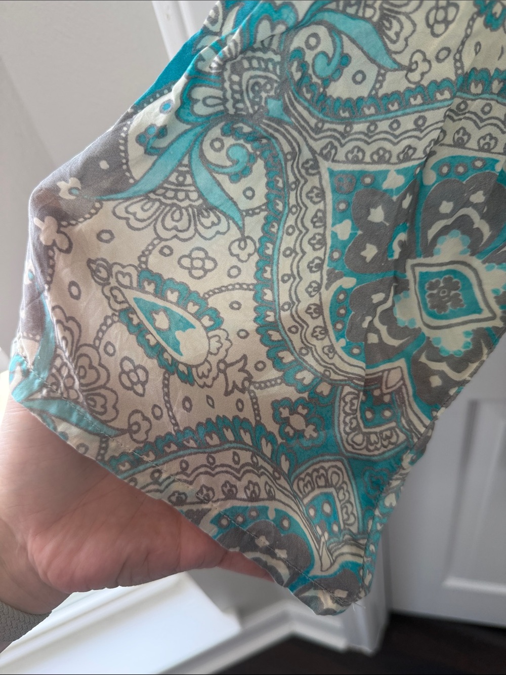 Johnny Was Teal Pink Gray Floral Paisley Tunic - Picture 3 of 4